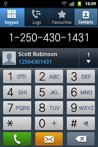 Phone dial screen