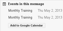 Request shown in gmail